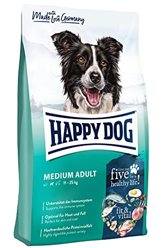 Happy Dog - Supreme fit & vital Medium Adult - Hunde-Trockenfutter für mittelgroße Hunde - 4 kg Inhalt