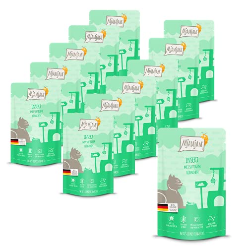 MjAMjAM - Premium Nassfutter für Katzen - Quetschie - Insekt mit saftigem Hühnchen, 12er Pack (12 x 125g), nachhaltig und getreidefrei, mit Insektenprotein