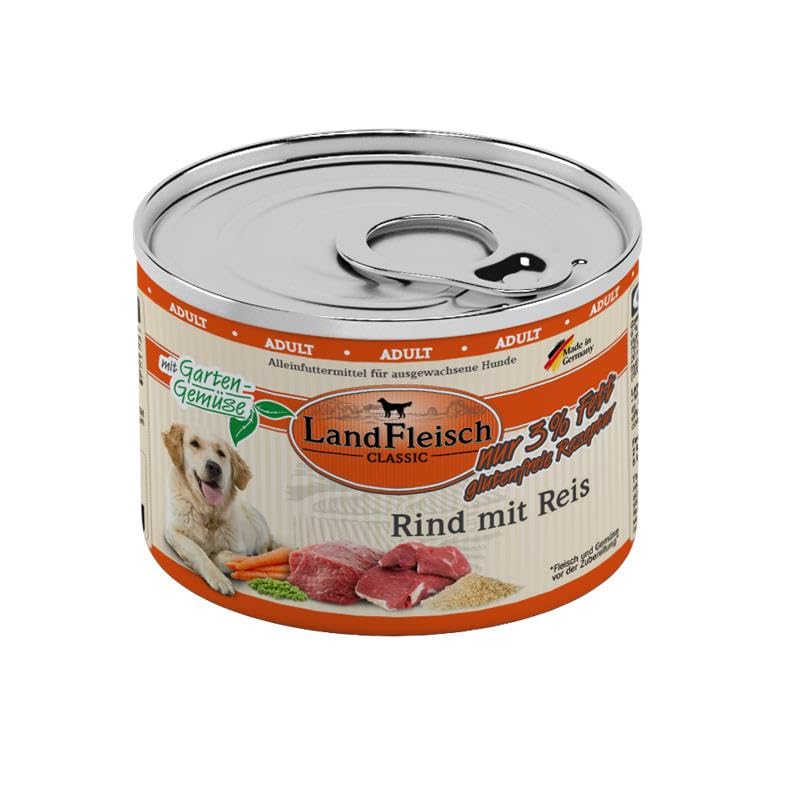 Landfleisch Rind mit Reis & Gartengemüse extra mager | 6X 195g