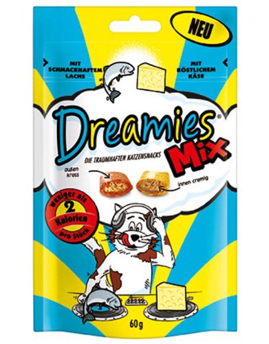 Dreamies Katzensnack Mix mit Lachs und Käse 6er Pack 6 x 60g