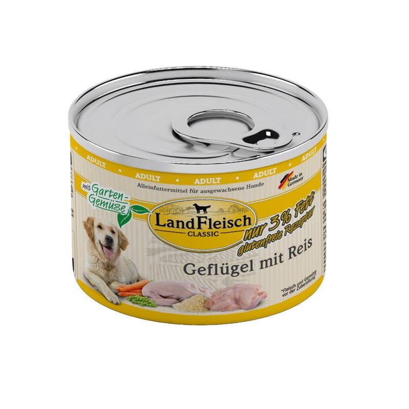 Landfleisch Geflügel mit Reis & Gartengemüse extra mager | 6 X 195g