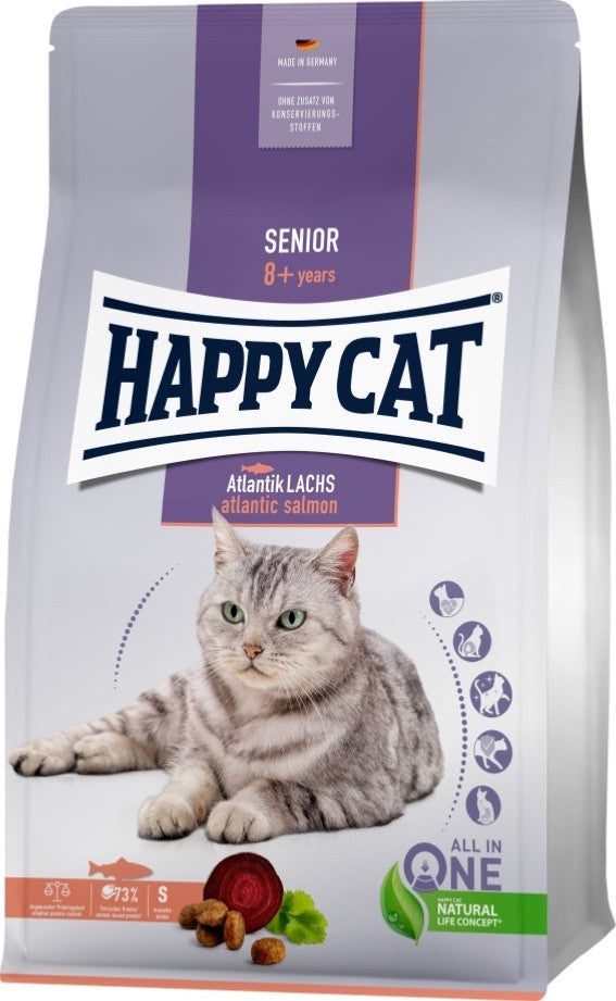 Vorteilspack Happy Cat Trockenfutter Senior Atlantik Lachs 1 x 4kg