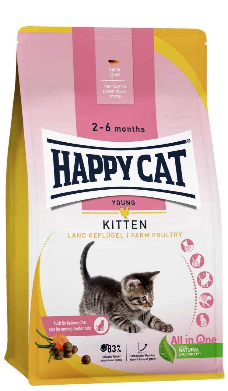 Vorteilspack Happy Cat KITTEN LAND-GEFLÜGEL 1 x 4kg