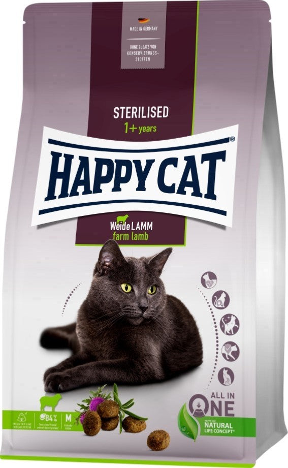 Happy Cat Trockenfutter Sterilised Adult Weide Lamm 1 x 4kg