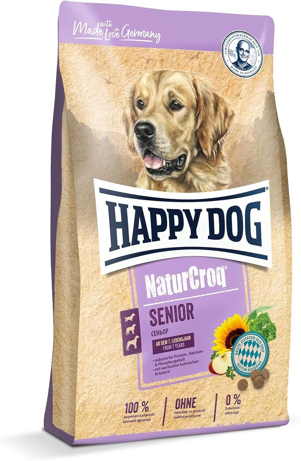 Happy Dog – NaturCroq Senior – Alleinfutter mit heimischen Kräutern 1 x 4Kg