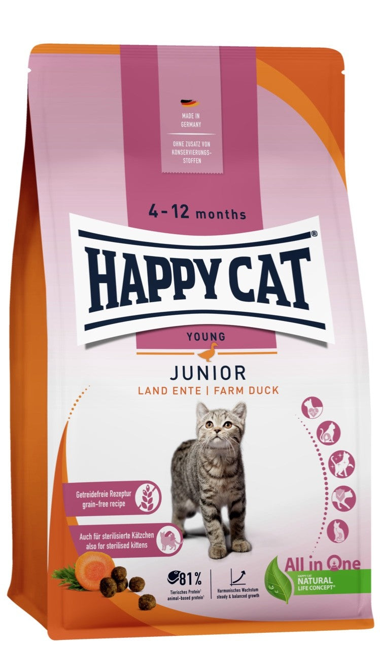 Vorteilspack Happy Cat JUNIOR LAND-ENTE 1 x 4kg