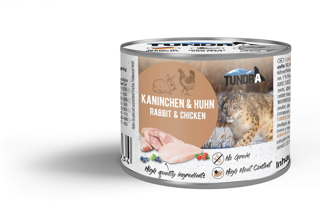 Tundra Katzenfutter Wildkaninchen & Huhn, Nassfutter - Getreidefrei 6 x 200 g