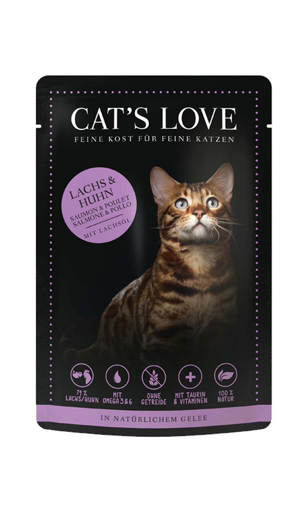 Cat´s Love Katzenfutter Nassfutter Mix Lachs & Huhn mit Petersilie und Lachsöl 12 x 85g