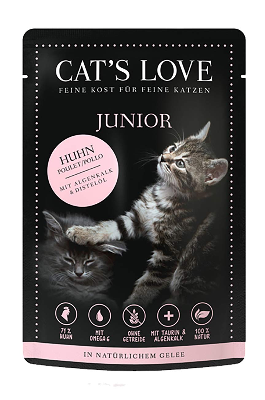 Cat´s Love Junior Katzenfutter Nassfutter Huhn Pur. 12 x 85g