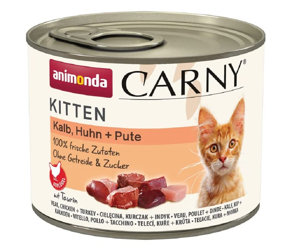 Carny Katzen Nassfutter Kitten Kalb + Huhn + Pute 12 x 200g