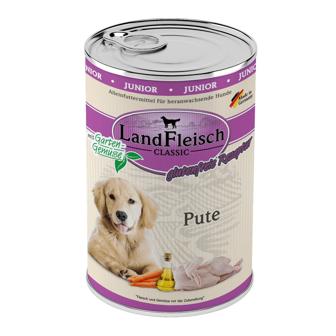 Landfleisch Dog Classic Junior Pute mit Gartengemüse | 6X 400g