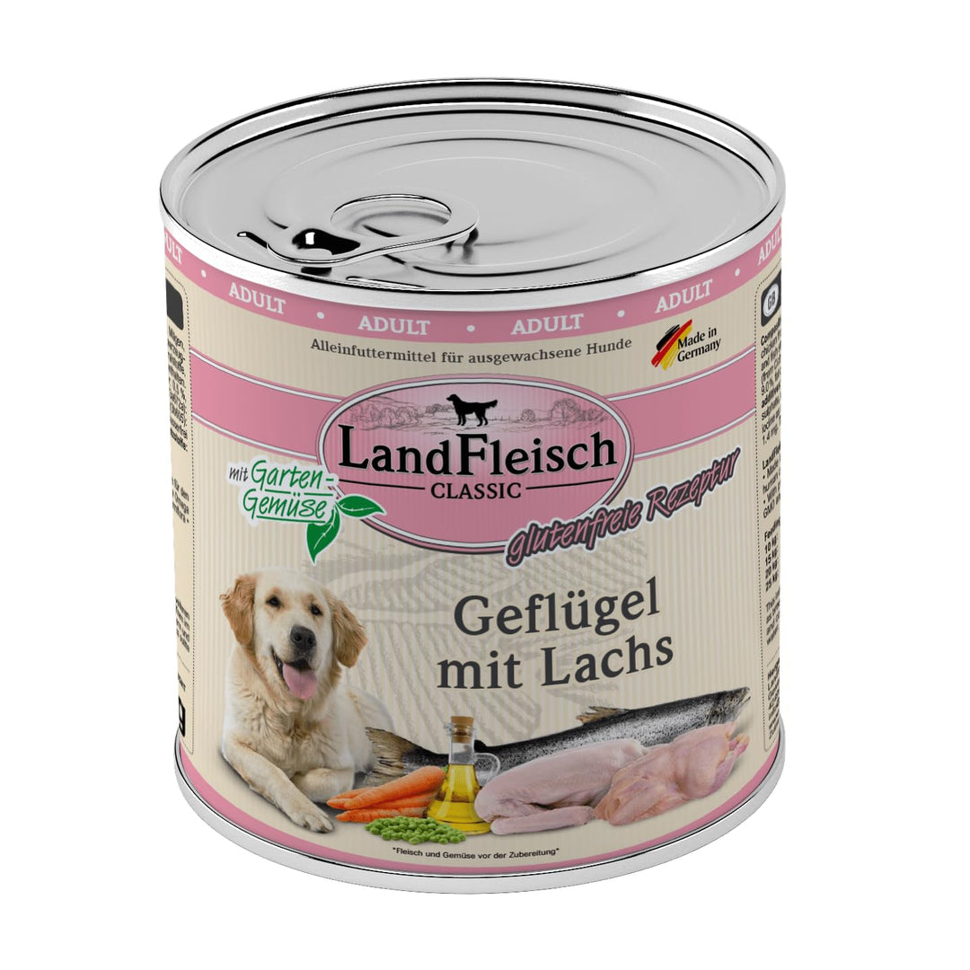 Landfleisch Geflügel mit Lachs & Gartengemüse | 6X 800g