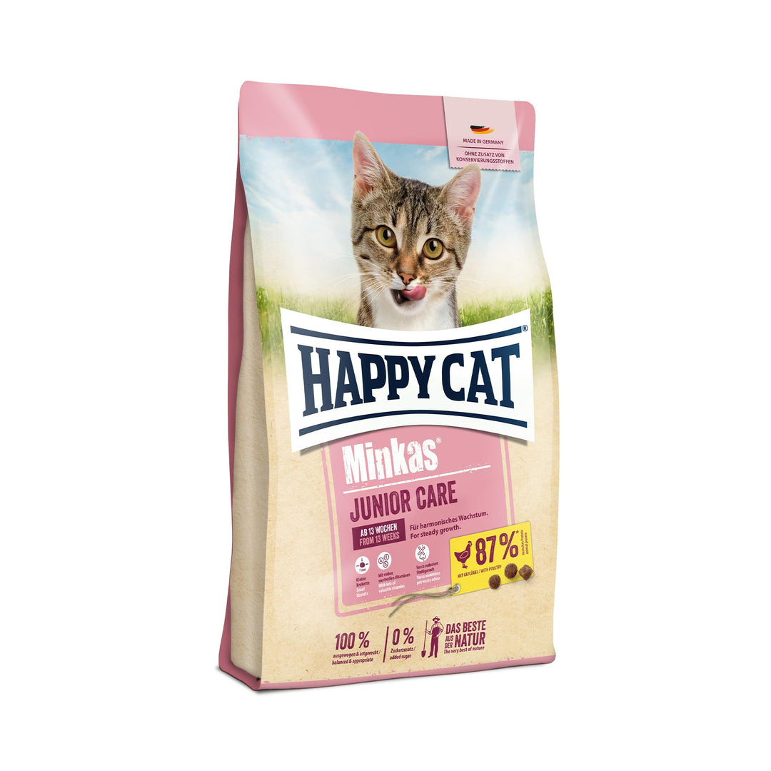 Happy Cat – Happy Cat Minkas Junior Care Geflügel – Trockenfutter für Jungkatzen 13 Wochen bis 12 Monate – 1,5 kg Inhalt