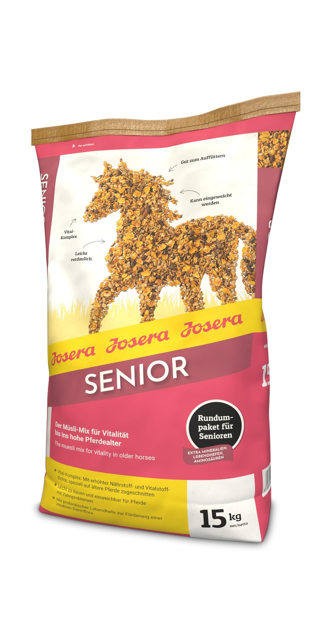 JOSERA Senior | PFERD SENIOR | Premium Pferdefutter für ältere & schwerfuttrige Pferde | 1 x 15 kg