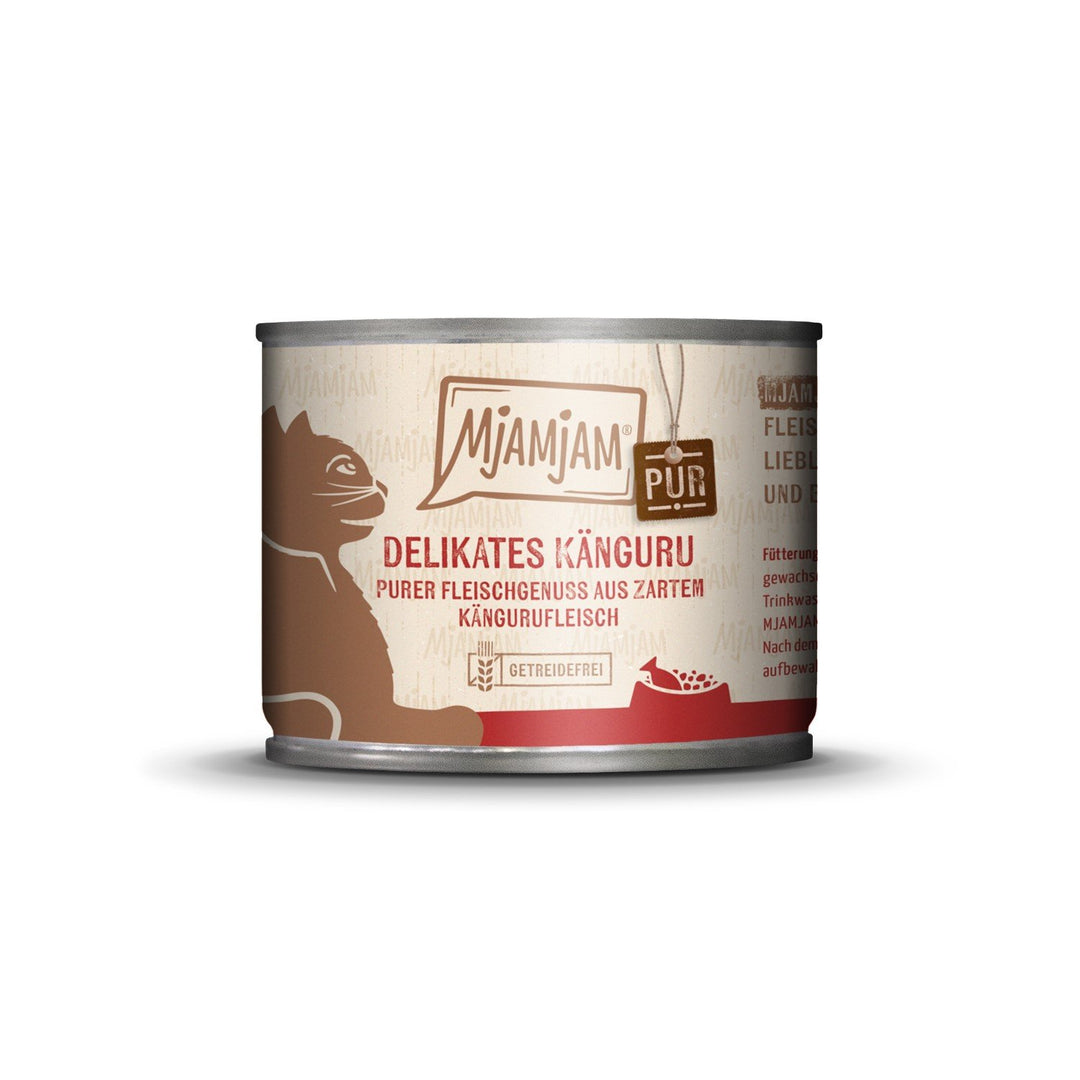 MjAMjAM Katzen Nassfutter: purer Fleischgenuss - zartes Känguru pur - 6 x 200g