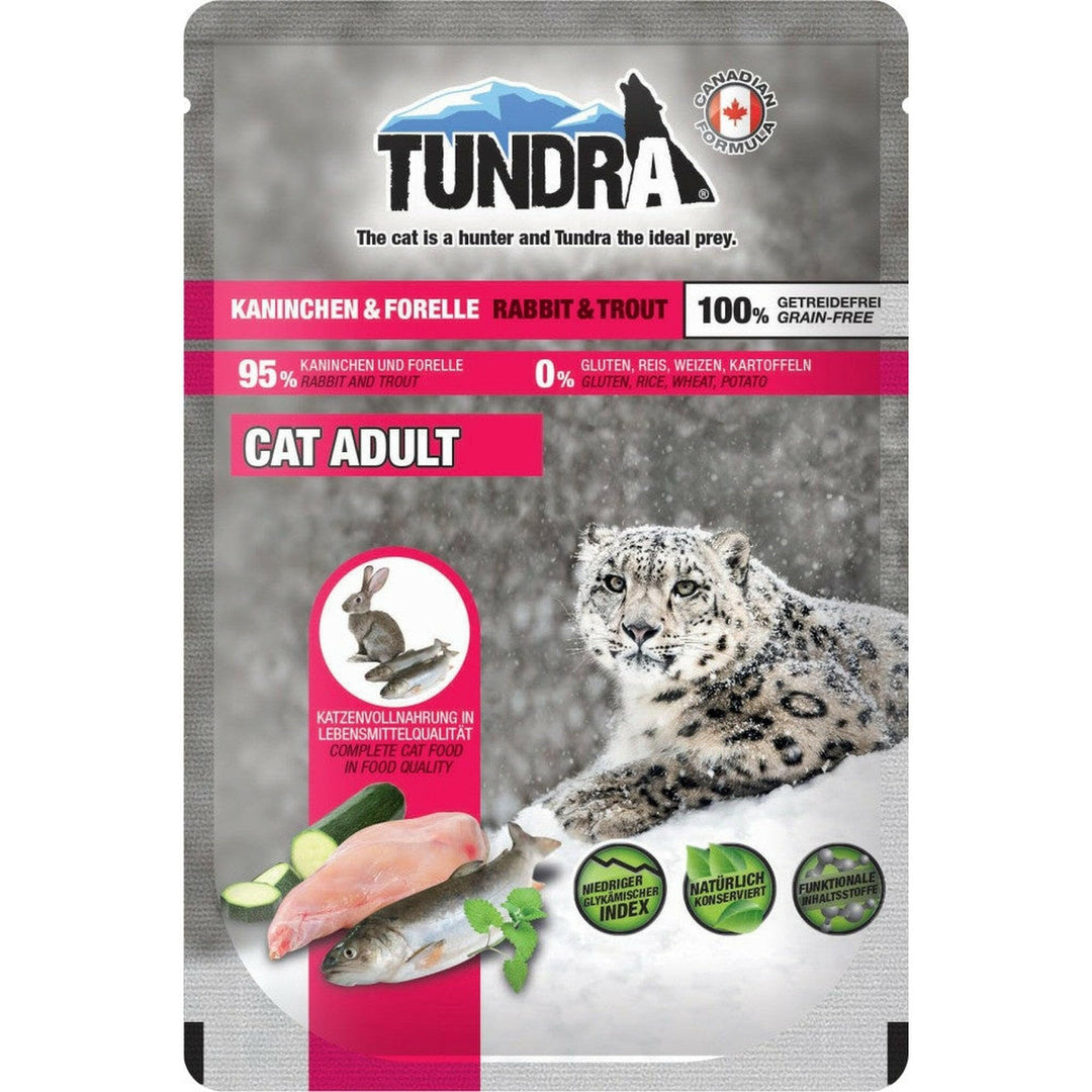 Tundra Katzenfutter Kaninchen & Forelle, Nassfutter, Pouchbeutel 16 x 85 g