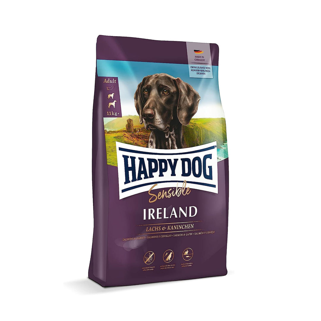 Happy Dog - Sensible Ireland Lachs und Kaninchen - Trockenfutter für ausgewachsene Hunde - 1 kg Inhalt