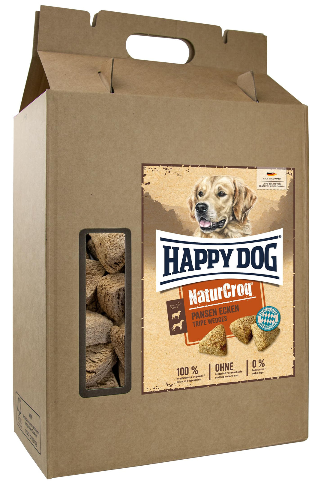 Happy Dog - NaturCroq Pansen-Ecken - Vollkorn-Snack für mittlere und große Hunde- 5 kg Inhalt