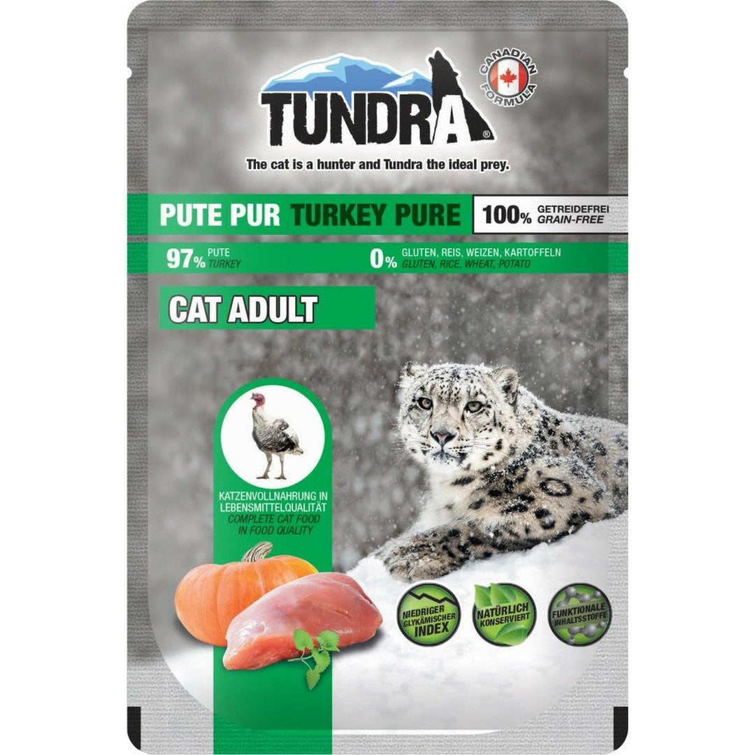 Tundra Katzenfutter Pute Pur, Nassfutter, Pouchbeutel 16 x 85 g