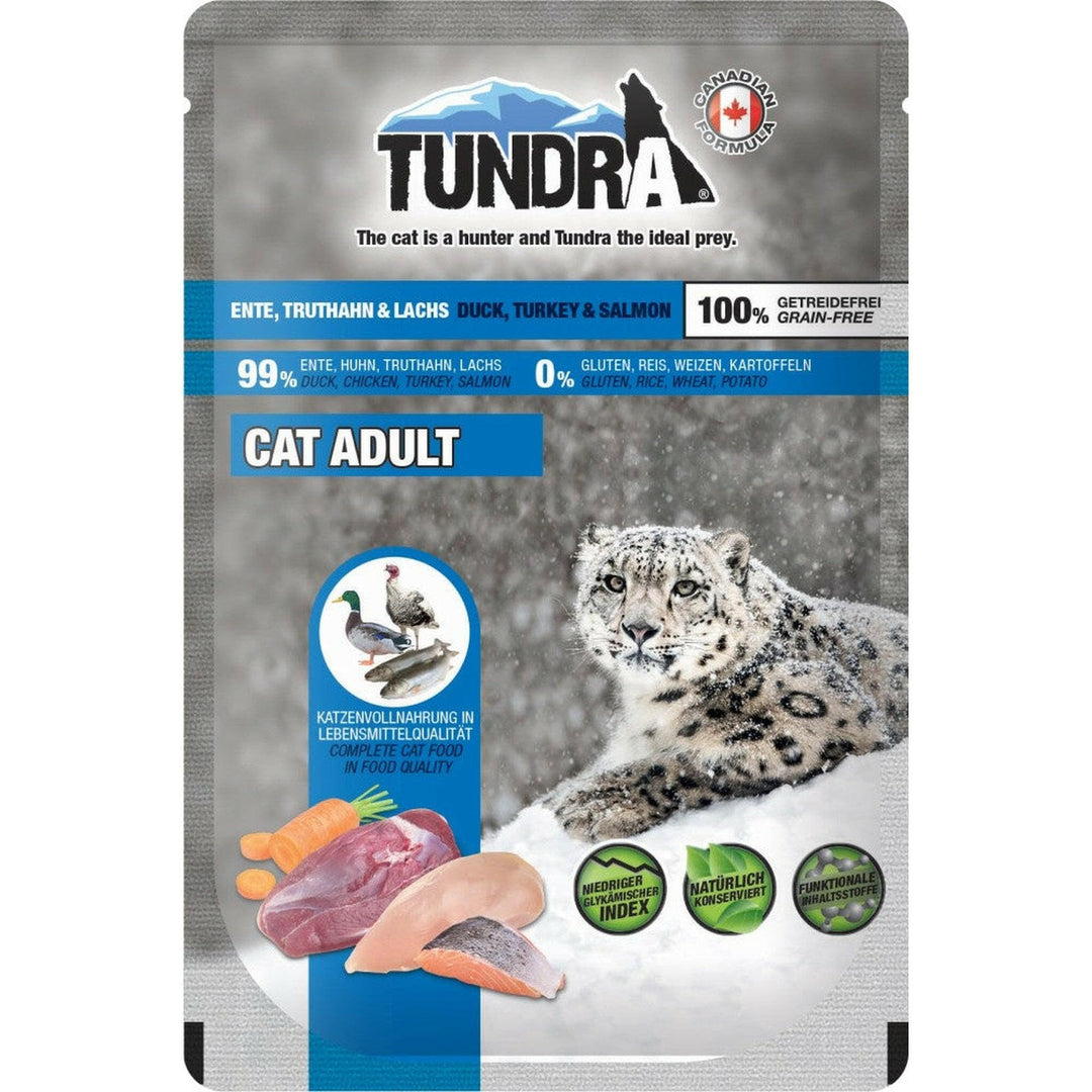 Tundra Katzenfutter Ente, Truthahn & Lachs, Nassfutter, Pouchbeutel 16 x 85 g