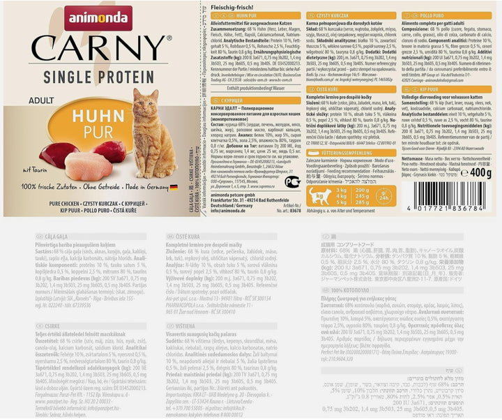 Carny Katzen Nassfutter Single ProteinHuhn pur 6 x 400 g
